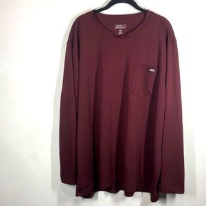 Dickies maroon red long sleeve work shirt size 3XL